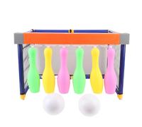 Drfeify Jouet de Bowling de Football pour Enfants, 2 en 1 Set avec des Boules Lumineuses, des épingles Sculptées pour Les Jeux en Plein Air Intérieurs avec des Parents