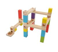 Drfeify Jouet de Construction de Piste de Marbre en Bois, Jeu de Labyrinthe de Piste de Marbre en Bois de Pin pour Enfants, activité d'apprentissage STEM avec Blocs de Construction Interactifs