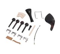 Drfeify Kit D'accessoires pour Violon 15 Pièces, 3/4 4/, Ensemble de Pièces de Rechange Universelles en Métal ébène, avec Mentonnière, Vis de Pont, Poteau Sonore, pour les Amateurs de