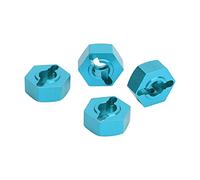 Drfeify Kit de Moyeu Hexagonal de Roue de 14 Mm, Adaptateur Hexagonal de Roue de Mise à Niveau Universel en Alliage D'aluminium avec Douille Cruciforme et clé, pour Voiture 1/10 RC (Blue)