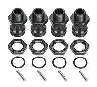 Drfeify Kit Hexagonal de Moyeux de Roue en Aluminium de 17 Mm, Adaptateur D'extension de 23 Mm avec Broche en Acier de Diamètre Intérieur de 8 Mm avec Joint Torique pour Modèle de (Black)