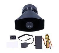 Drfeify Klaxon d'alarme de Voiture ABS 12 V 100 W, Sirène 125 DB, Système PA à 5 Sons, Installation Facile, Haut-Parleur d'avertissement pour Voitures, Motos, Utilisation 'Urgence