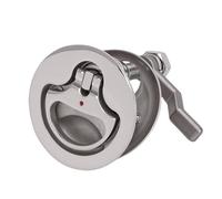 Drfeify Loquet à Came de Bateau, Loquet de Pont de Bateau en Acier Inoxydable 316, Diamètre de Trou de 52 Mm avec Plaque Arrière d'indicateur de Point Rouge et Came Réglable pour Navires, Yachts,
