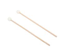 Drfeify Lot de 2 Maillets de Cloche avec Poignée en érable pour Xylophone, Tête en Caoutchouc, Design lesté Clair pour Marimba Glockenspiel et Joueurs de Percussions à Clavier (WHITE)