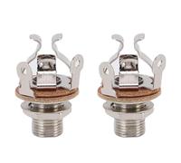 Drfeify Lot de 2 Prises Jack de Sortie Guitare 4 Contacts, Jack Mono 6,35 Mm 6,35 Mm pour Réduire les Problèmes de Jeu et de Bourdonnement (SILVER)