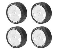 Drfeify Lot de 4 roues de route 1/8 GT RC avec adaptateur de 17 mm pour voiture de course 1/8 sur route Blanc
