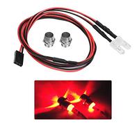 Drfeify Lumière RC, 2 Pièces 5mm Phares Accessoires RC Lumières LED Compatibles avec 1/10 Modèle Véhicule de Voiture de Dérive(12# lumière Rouge)