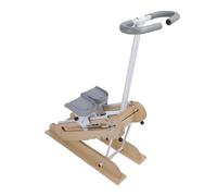 Drfeify Machine à Pas de Pas D'escalier, Grimpeur D'entraînement Complet avec Guidon Réglable et Roues à Rouleaux Réductrices de Bruit, Station d'exercice Compacte pour Usage