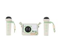 Drfeify Machine de karaoké Portable avec Deux Microphones sans Fil pour Les Fêtes à Domicile pour Hommes, Conception Compacte, Longue Durée de Vie de la Batterie pour Les Aventures en Plein Air