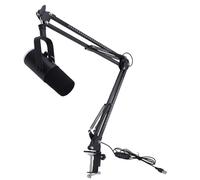 Drfeify Microphone de Jeu, Microphone de Podcast USB avec Interface XLR USB C, éclairage RVB, Interrupteur Muet, 3,5 Mm, Réverbération et Contrôle du Volume pour l'enregistrement en Continu du Chat