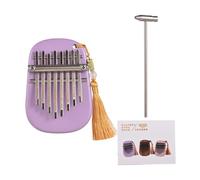 Drfeify Mini Kalimba 8 Touches, Piano à Pouce en Bois Sapele, Instrument | Touches de Notes Gravées, Options de Couleurs Vives, Design Compact pour les Voyages, adapté aux Débutants avec Marteau