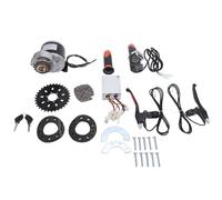 Drfeify Moteur de Réduction de l'engrenage 12V 350W, Kit de Moteur électrique Puissant avec Contrôleur et Chaîne pour Scooters de Bricolage, Vélos, Karts Go