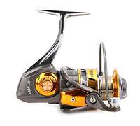 Drfeify Moulinet de Pêche à Rotation, Tout en Métal, 12 + 1 Roulements, Culbuteur Haute Vitesse avec Système D'équilibrage électrique 3D, pour Rivières, Lacs, Mers, Poissons de (Pistolet MT4000