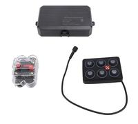 Drfeify Panneau de Commutation à 6 Gangs, Panneau de Commutation Automobile RVB, Contrôle Tactile en Caoutchouc 12 V 24 V 60 A, Gradation Automatique IP68, Boîte de Relais 4 Modes pour Camion UTV