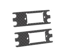 Drfeify Plaque d'adaptateur de Servo en Fibre de Carbone, Plaque d'adaptateur de Servo RC Légère Noire 2 Pièces 9g Mise à Niveau pour Mini TR4, Installation Facile, pour Voiture VP VS4 10 VS4 10