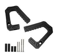 Drfeify Poignée d'appui Avant en Aluminium, Ensemble de Barres d'appui Avant de Remplacement pour 2007 2018 JK Unlimited Sport Sahara Rubicon, Support 'entrée pour Conducteur et Passager (BLACK)