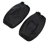 Drfeify Poussions de Genou Hiver pour la Pêche, Cortège de Protection Chaude Enveloppant avec Crochet et Sangle en Boucle, Galerie de Genou à Vent, Flanelle en Cuir, Paire Noire 1