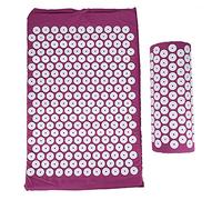 Drfeify Prise D'oreiller de Tapis D'acupuncture pour la Stimulation énergétique et le Soulagement de la Douleur, le Tapis de Yoga de Massage Acupres (Purpe à trois pièces du coussin à aiguille)