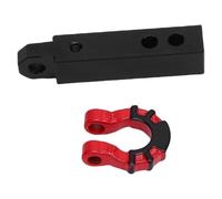 Drfeify RC Car Trailer Hitch Tow Tow Atect pour 1/8 1/10 Scale Crawler Cawler Ajustement pour 4083 4107 MK07 avec Matériau en Alliage en Alliage de Conception Modulaire (Noir avec Bouton Rouge)