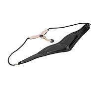 Drfeify Sangle de Cou pour Saxophone, Harnais D'épaule Réglable en Cuir PU avec Bouton Pivotant de Protection en Métal, pour Saxophone Soprano Ténor Alto