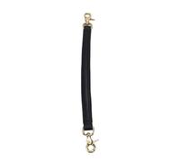 Drfeify Sangle de Maintien de Selle en Cuir avec Boucle en Laiton, pour L'équitation Occidentale Anglaise et L'entraînement équestre des Enfants Débutants, Aide à la Poignée de sécurité (Black)