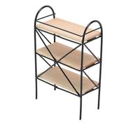 Drfeify Support de Rack en Bois en Métal Miniature, 1:12 Dollhouse Furniture Book Shelf Decoration Accessories