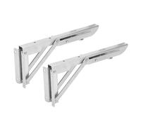 Drfeify Support d'étagère Pliante de Table, Support de Table Pliant Mural en Acier Inoxydable, Triangulaire de 240 Mm, Charnière à Verrouillage Automatique, Charge de 200 Kg, pour établi de