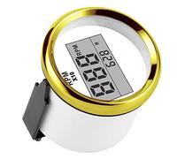 Drfeify Tachymètre de Voiture LCD 52 Mm 2 Pouces, Moteur Pas à Pas en Acier Inoxydable Rétro-éclairage Rouge 0 à 9990 Tr/min IP67 étanche 9 à 32 V pour Moteur de Bateau de Camion de Voiture (Cadre