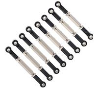 Drfeify Tige de Traction de Servo de Direction RC, Connecteur D'extrémités de Biellette de Liaison en Métal avec Un Nouveau Design pour Voiture Télécommandée WPL MN Feiyu (Black)