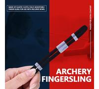 Drfeify Tir à l'arc Doigt Sling Tissu élastique Réglable Arc recourbé Fingersling Anneaux de Pouce et d'index Rembourrés Noir L pour la Chasse aux Archers de Tir sur Cible