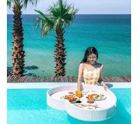 DRFGHK Barre de Service Portable Polyvalente, en Forme cœur, adaptée aux flotteurs Piscine, bancs Sable, spas et fêtes (Taille : 85 x 82),White-85X82X15