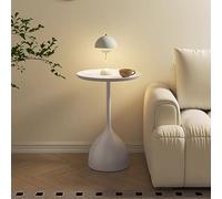 DRFGHK Bedside Table, Sofa Side Tables, Glossy End Tables for Small Space, Living Room Bedroom Furniture (Colour: Bianco, Size: