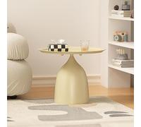 DRFGHK Bedside Table, Sofa Side Tables, Glossy End Tables for Small Space, Living Room Bedroom Furniture (Colour: Beige, Size: S