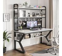 DRFGHK Bureau de jeu avec clapier et étagère - Étagère blanche - Panneau perforé pour bureau à domicile - 80 x 60 x 170 cm