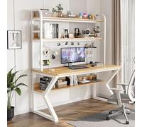 DRFGHK Bureau de jeu avec clapier et étagère - Étagère blanche - Panneau perforé pour bureau à domicile - 80 x 60 x 170 cm