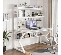 DRFGHK Bureau de jeu avec clapier et étagère - Étagère blanche - Panneau perforé pour bureau à domicile - 80 x 60 x 170 cm