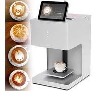 DRFGHK EBPro Imprimante à café 3D Latte Art numérique WiFi Photo Selfie Télécharger écran tactile complet Ope Ration pour décoration de bricolage, gâteaux, desserts, bière, biscuits, pain Blanc