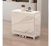 DRFGHK Ensemble table de salle à manger pliante en bois avec 4 chaises, avec roulettes universelles, trois formes, coins arrondis, pour poulailler, salon, restaurant (120 x 60 x 77 cm)