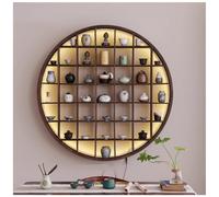 DRFGHK Étagère murale décorative circulaire en bois flottant pour cuisine, salon (LED 120 cm)