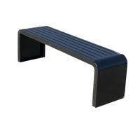DRFGHK Garden Bench Without Backrest for Patio, Steel Frame, Weatherproof Outdoor Garden, Balcony, Porch, Park, Load Capacity 330 kg (Black, 120 cm/47 inches)