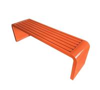 DRFGHK Garden Bench Without Backrest for Terrace, Steel Frame, Weatherproof Outdoor Garden, Balcony, Porch, Park, Load Capacity 330 kg (Orange, 100 cm/39 in)