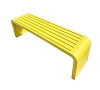 DRFGHK Garden Bench Without Backrest for Terrace, Steel Frame, Weatherproof Outdoor Garden, Balcony, Porch, Park, Load Capacity 330 kg (Yellow, 120 cm/47 inches)