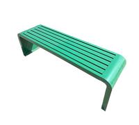 DRFGHK Garden Bench Without Backrest for Terrace, Steel Frame, Weatherproof Outdoor Garden, Balcony, Porch, Park, Load Capacity 330 kg (Green, 100 cm/39 in)