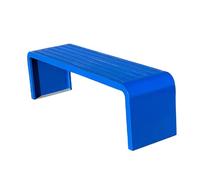 DRFGHK Garden Bench Without Backrest for Terrace, Steel Frame, Weatherproof Outdoor Garden, Balcony, Porch, Park, Load Capacity 330 kg (Blue, 120 cm/47 in)