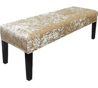 DRFGHK Housse de banc de salle à manger en velours de luxe, housse extensible et lavable, housses de chaises pour salon, chambre à coucher, protecteurs avec fond élastique (couleur : or, taille L)