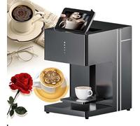 DRFGHK Imprimante à café 3D Latte Art - Automatique - Pour boissons - Selfie - Wifi - Impression photo - Écran tactile - Pour boutique/dessert/thé au lait/magasin de gâteaux - Noir - EBFT4
