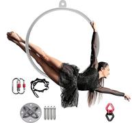 DRFGHK Kit de cerceaux aériens Lyra pour Adultes, Suspension Professionnelle, Anneau de Fitness, kit d'équipement de Cerceau aérien à Point Unique en Acier Inoxydable