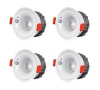 DRFGHK Lot de 4 Spots encastrés 7 W, détecteur de Mouvement Infrarouge, plafonnier Rond encastré pour Salon et Chambre à Coucher, détecteur de Mouvement Infrarouge contrôlé par la lumière LED