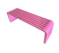 DRFGHK Outdoor Weatherproof Garden Bench Without Backrest for Patio Steel Frame Load Capacity 330kg (Pink, 120cm/47in)
