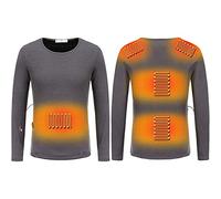 DRFGHK sous-vêtements Thermiques Chauffants pour Hommes et Femmes, t-Shirts Thermiques USB à Manches Longues, Couche de Base Ultra Douce, Haut Chaud, Lavable